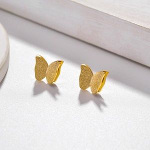 18k Gold Plated Stainless Steel Butterfly Earring Studs
